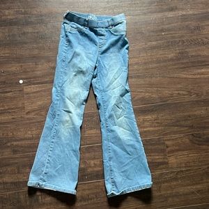 Stretchy Blue Jean Flare Pants
